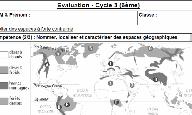 Évaluation – Habiter un espace à fortes contraintes
