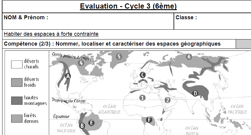 Évaluation – Habiter un espace à fortes contraintes